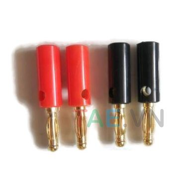 Jack Bắp Chuối Đầu Đực 4MM- Chui Thép Mạ Vàng