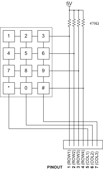 Phím keypad matrix 4x3 nhựa