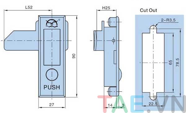 Khóa Tủ Điện Hengzhu MS503-1-2R