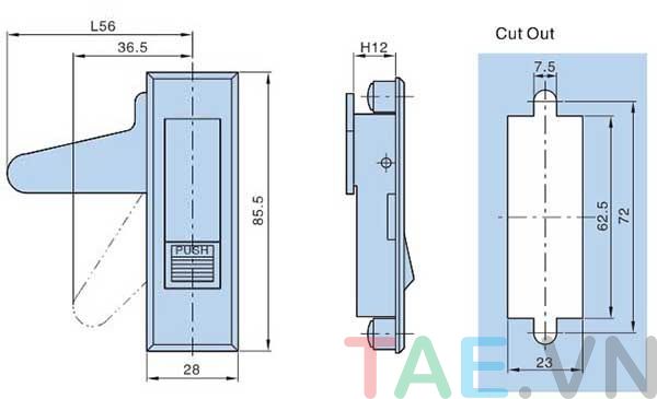 Khóa Tủ Điện Hengzhu MS603-3-2W