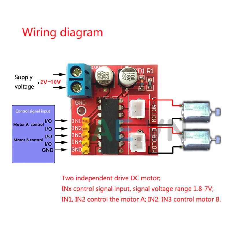 Module Điều Khiển Động Cơ L298 mini 2.5A