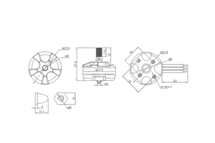 Motor Brushless MT2204 KV2300