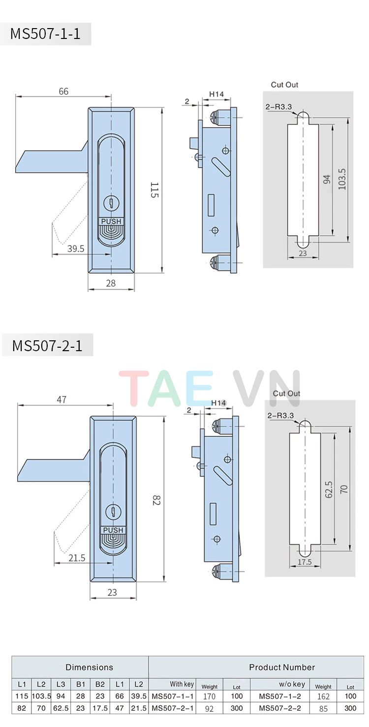 Khóa Tủ Điện Hengzhu MS507