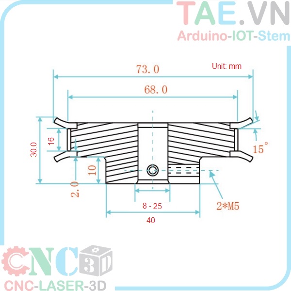 Pulley 3M 72 Răng Bản 15mm