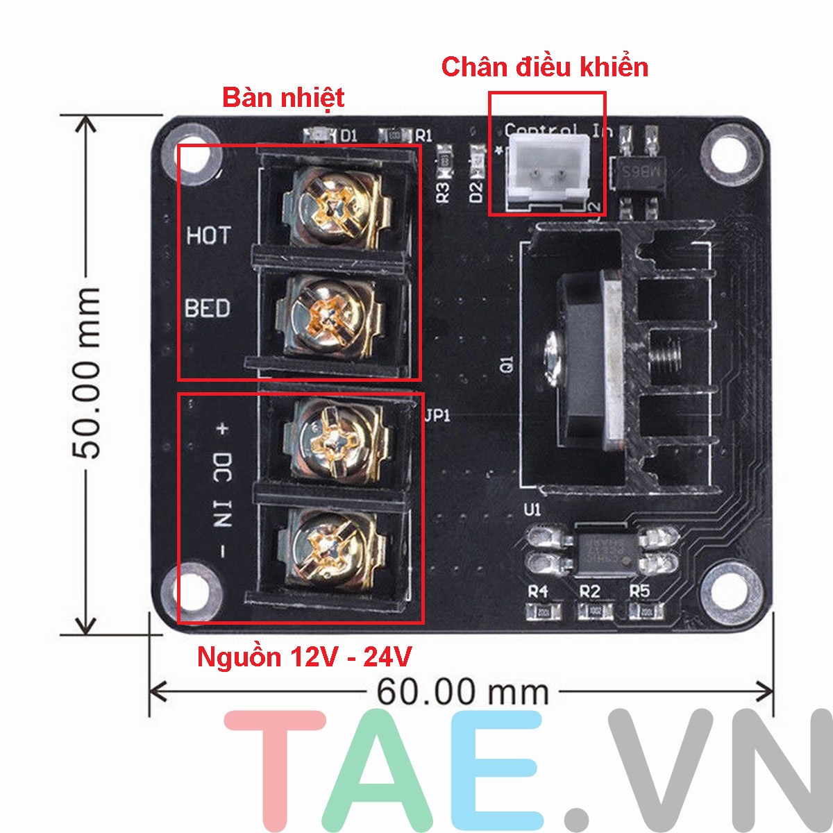 Mạch Mosfet Cho Bàn Nhiệt 25A 