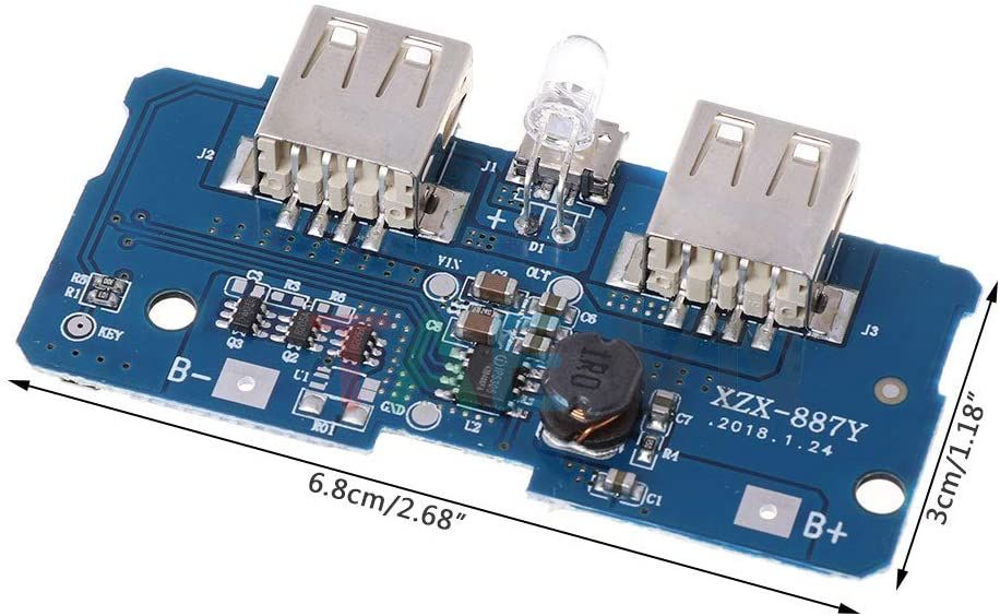 Mạch Sạc Dự Phòng 2 Cổng USB