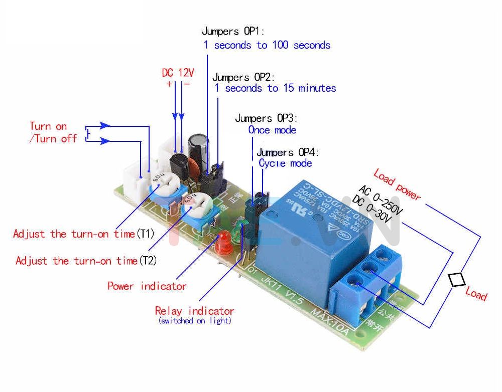 Module Relay Điều Chỉnh Chu Kỳ Hẹn Giờ