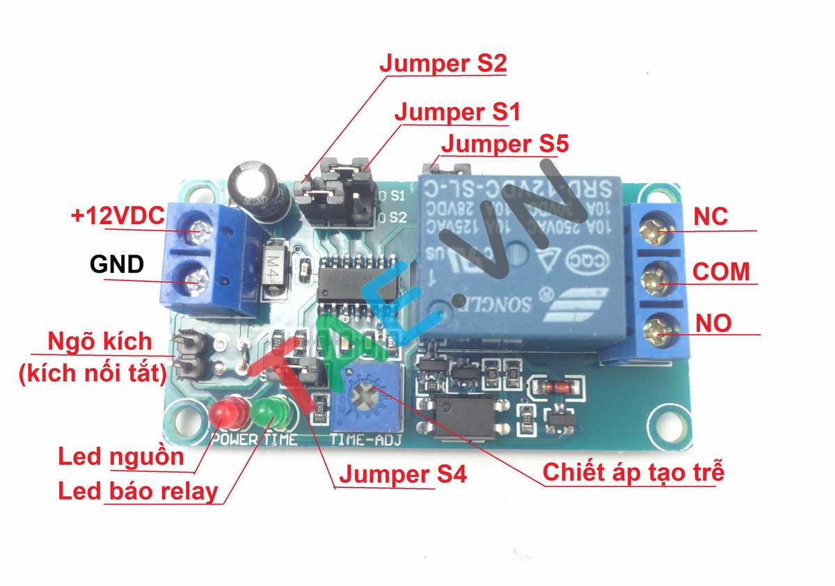 Mạch Kích Tạo Trễ Đóng Ngắt Relay 0.13 - 3700 Giây