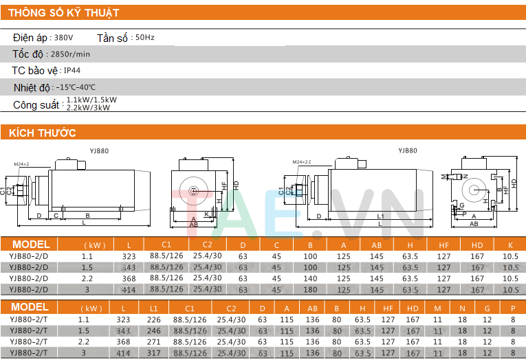 SPINDLE GẮN LƯỠI CƯA YJB80-2/D