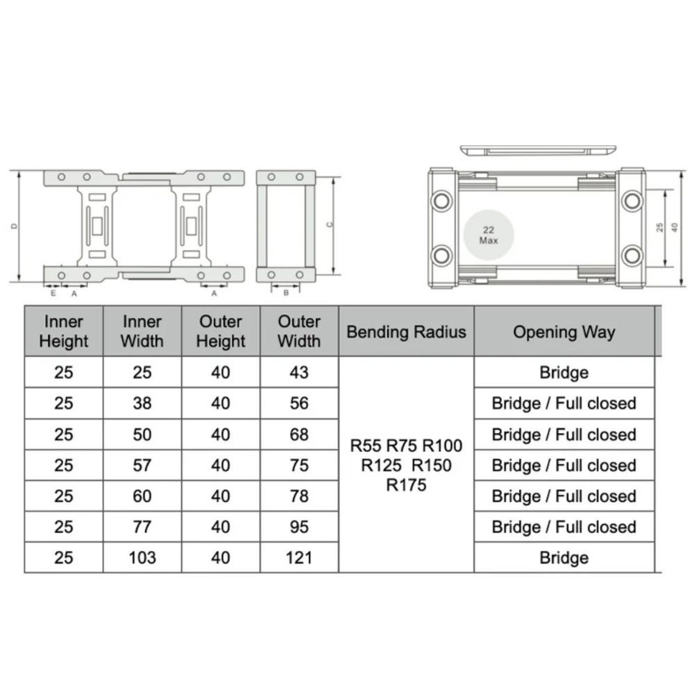 Xích Nhựa Luồn Dây Điện Series 25