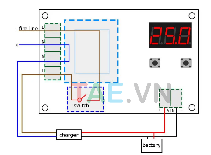 Mạch điều khiển sạc Acquy tự ngắt XH-M602 6-100V