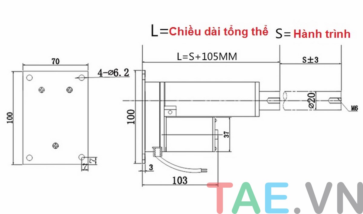 Xi Lanh Điện Lắp Mặt Phẳng