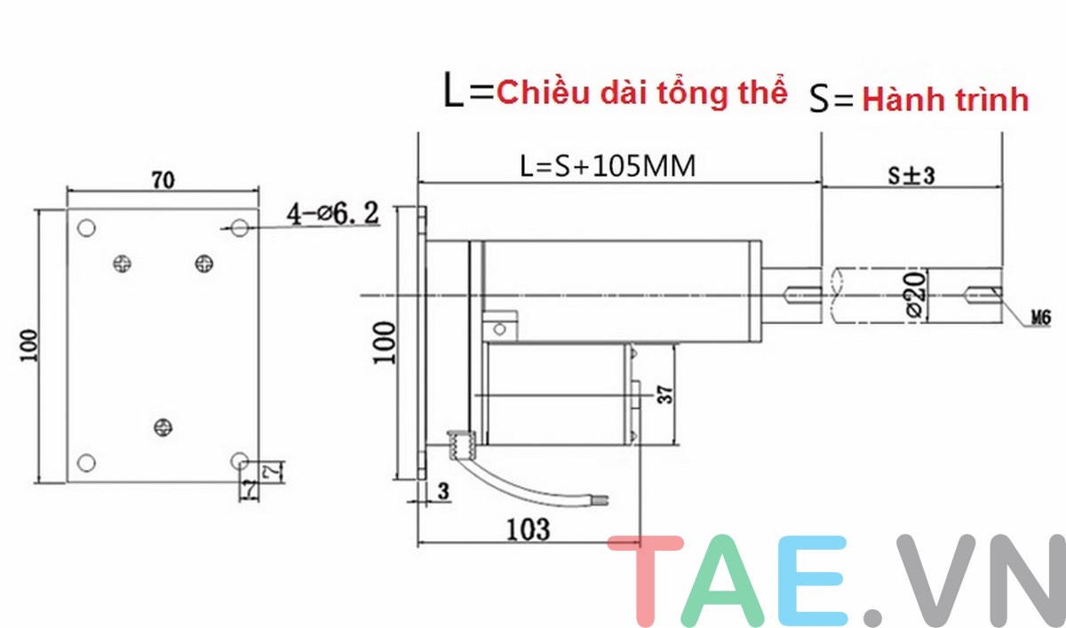 Xi Lanh Điện Lắp Mặt Phẳng