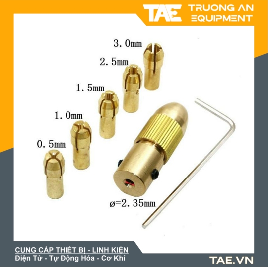 Đầu Kẹp Mũi Khoan Trục 2.3mm 5 Đầu