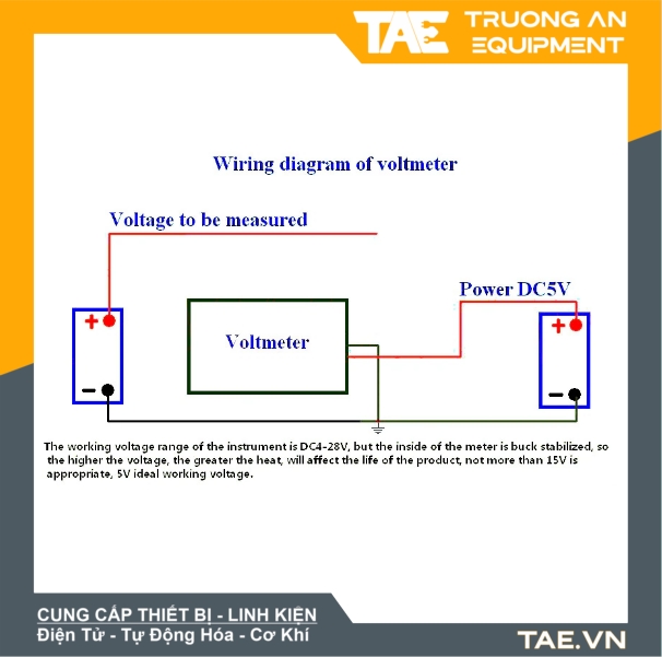 Đồng Hồ Đo Điện Áp 0-30V 0.28ich 4 số 3 Dây