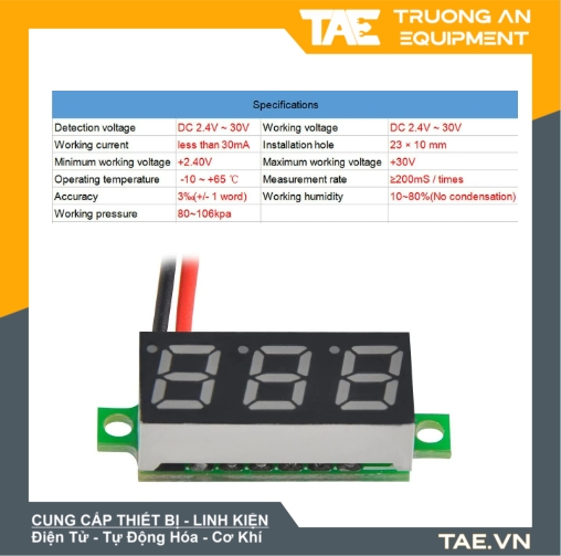 Đồng Hồ Đo Điện Áp DC 0V Đến 30V Nhỏ