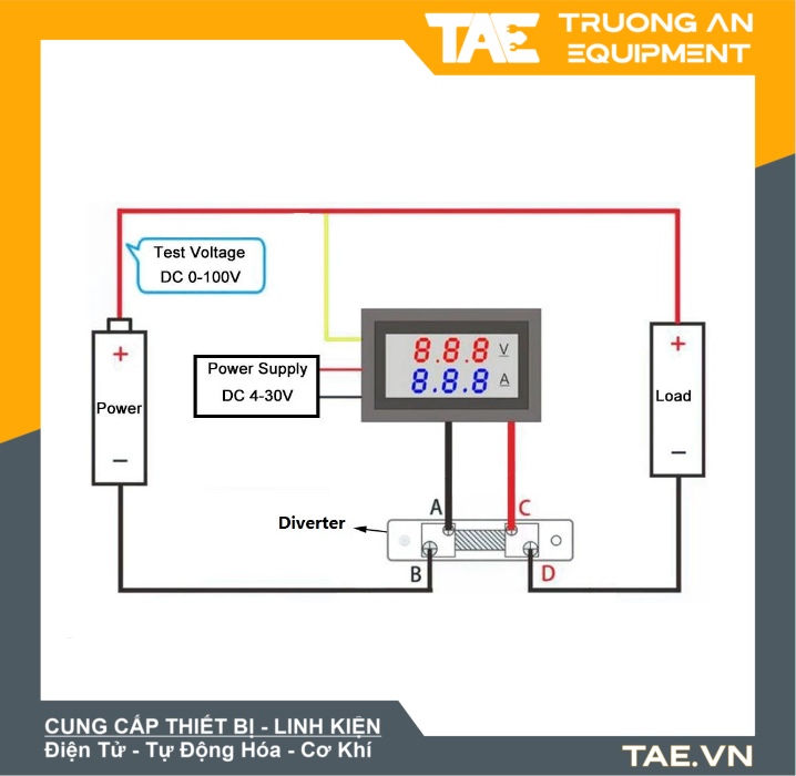 Đồng Hồ Đo Dòng Và Áp DC 10A - 50A - 100A