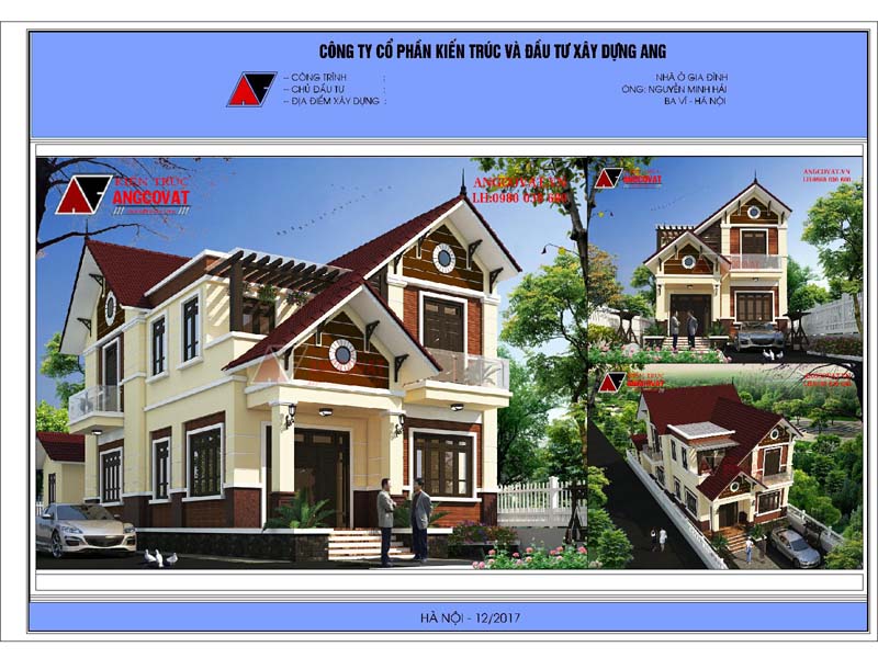 Bản vẽ thiết kế nhà 2 tầng 8x15m hài hòa