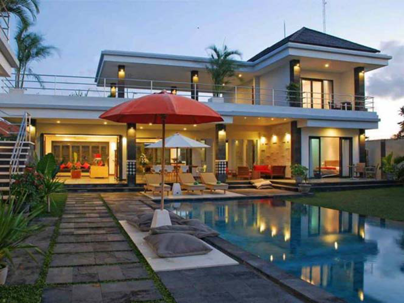 Thiết kế biệt thự 2 tầng mái bằng có thống sân vườn bể bơi tiện nghi, đáp ứng nhu cầu sinh hoạt của các thành viên trong gia đình