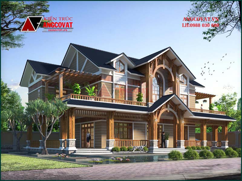 nhà 2 tầng kiến trúc độc đáo 300m2