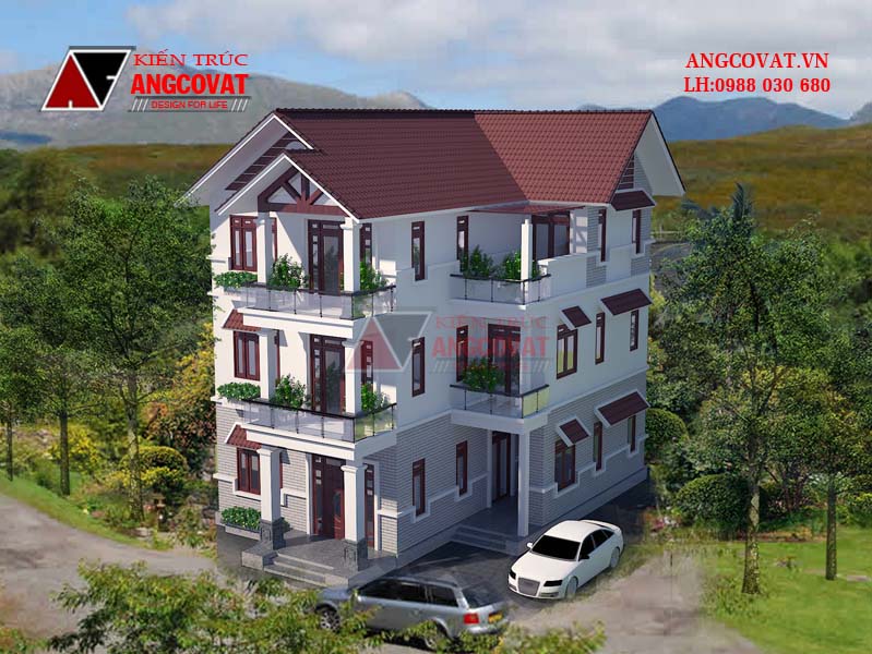 biệt thự 3 tầng 120m2 mái thái