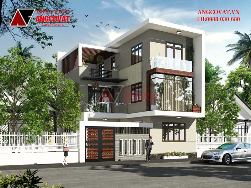 mẫu nhà biệt thự mini 3 tầng hiện đại