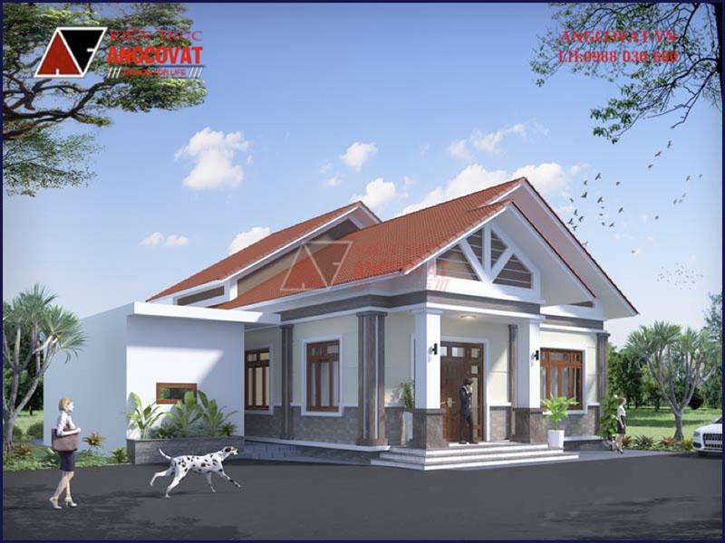 Thiết kế phối cảnh view 2: Nhà cấp 4 130m2 4 phòng ngủ tại Hải Phòng