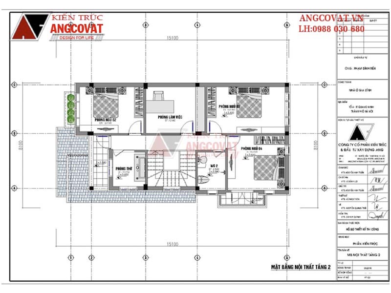 Mặt bằng biệt thự 8x16m tầng 2: Mẫu thiết kế nhà đẹp 2 tầng mái lệch độc đáo