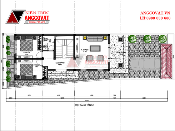 Nhà có gác lửng 3 phòng ngủ