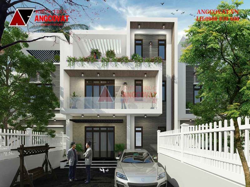 Mẫu nhà 3 tầng mặt tiền đẹp diện tích 80m2