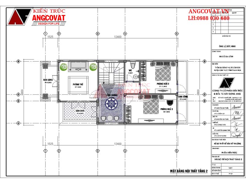 bản vẽ mặt bằng biệt thự 2 tầng