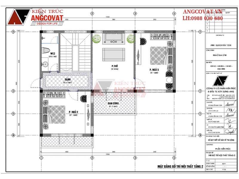 Mặt bằng tầng 2: Thiết kế nhà chữ L 90m2 2 tầng ở nông thôn đơn giản, mộc