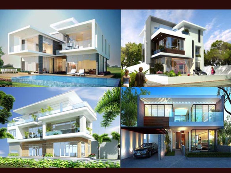 Những thiết kế biệt thự 2 tầng hiện đại mái bằng được nhiều người yêu thích