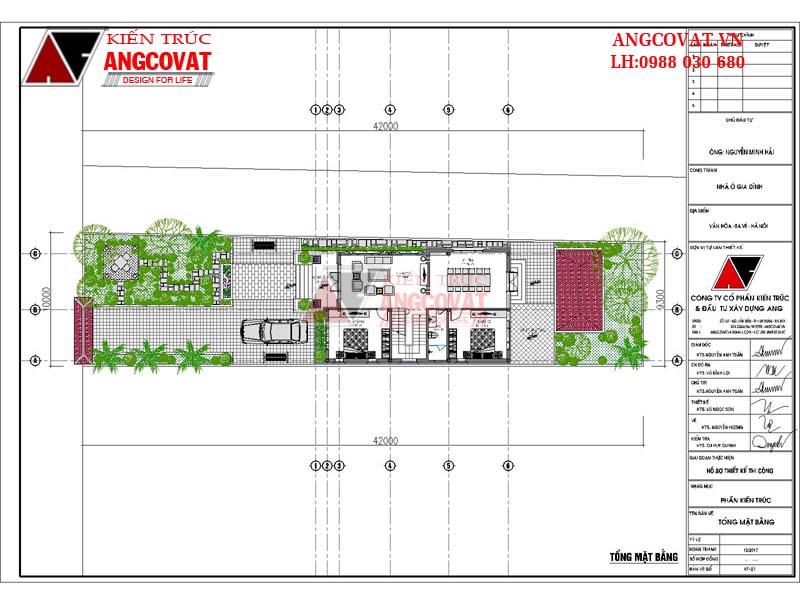 Mặt bằng bản vẽ thiết kế nhà 2 tầng 8x15m
