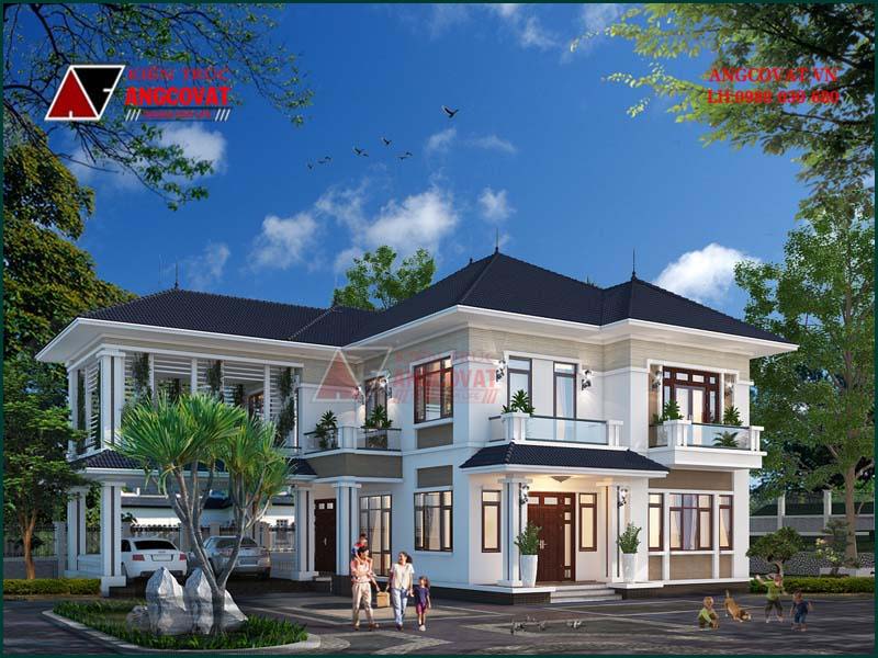 Nhà 2 tầng kiến trúc độc đáo sang trọng với diện tích 200m2