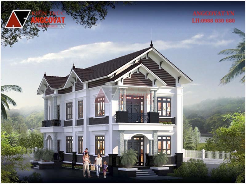 Hình ảnh view 1: Phối cảnh biệt thự mặt tiền 8m mang hơi hướm hoài cổ