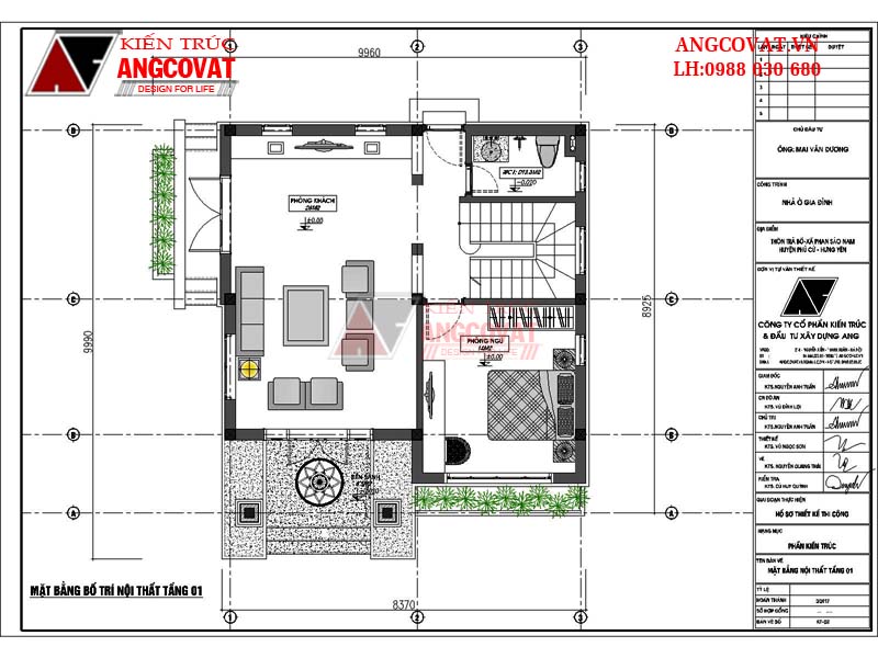 mặt bằng biệt thự 2 tầng