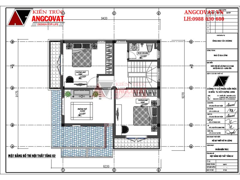 mặt bằng biệt thự 2 tầng