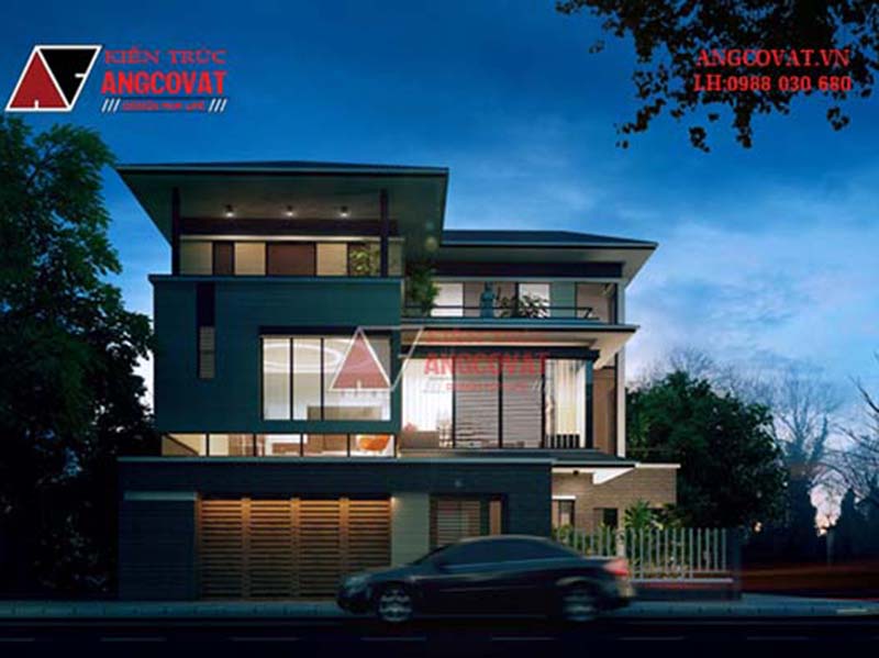 hiết kế nhà biệt thự 3 tầng 120m2 lung linh