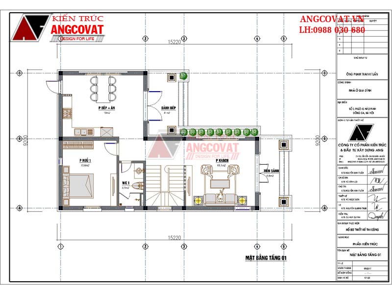 mặt bằng biệt thự 2 tầng 3 phòng ngủ đẹp