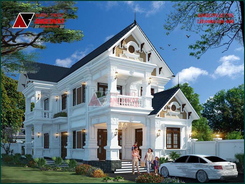 Mẫu nhà 2 tầng kiến trúc độc đáo diện tích 10x16m