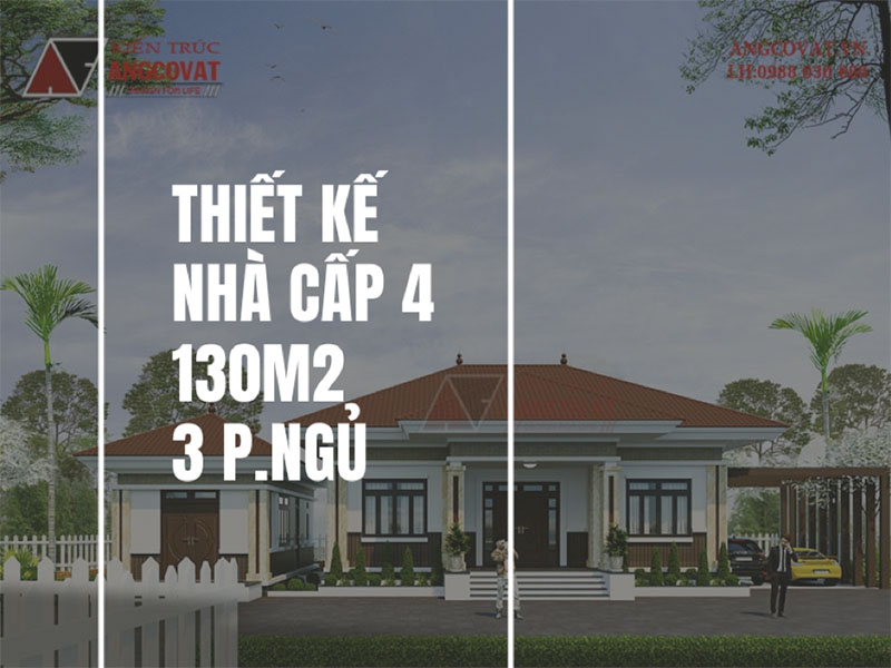 Lưu ý trong quá trình thiết kế ngoại thất nhà cấp 4 130m2 3 phòng ngủ