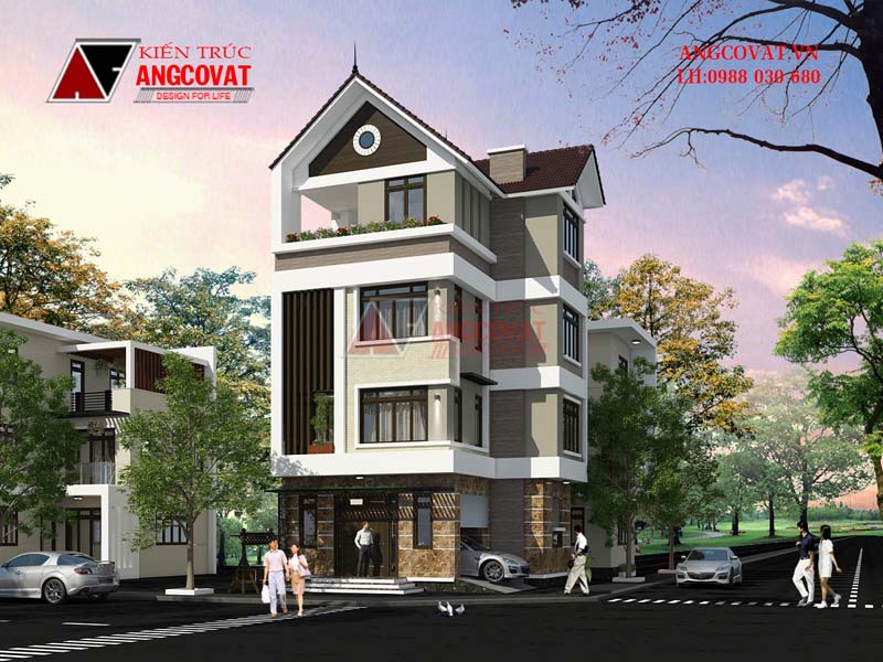 Mẫu thiết kế biệt thự mini 4 tầng hiện đại