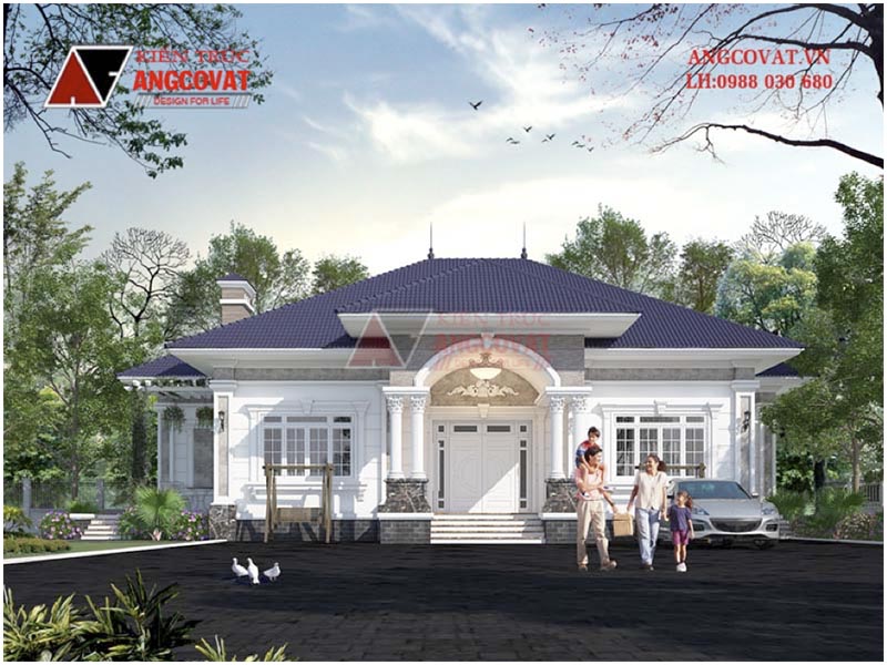 Tính toán chi phí xây biệt thự 200m2 1 tầng kiến trúc tân cổ điển