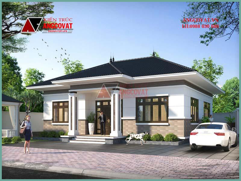 8 mẫu thiết kế nhà cấp 4 nông thôn đẹp mái thái