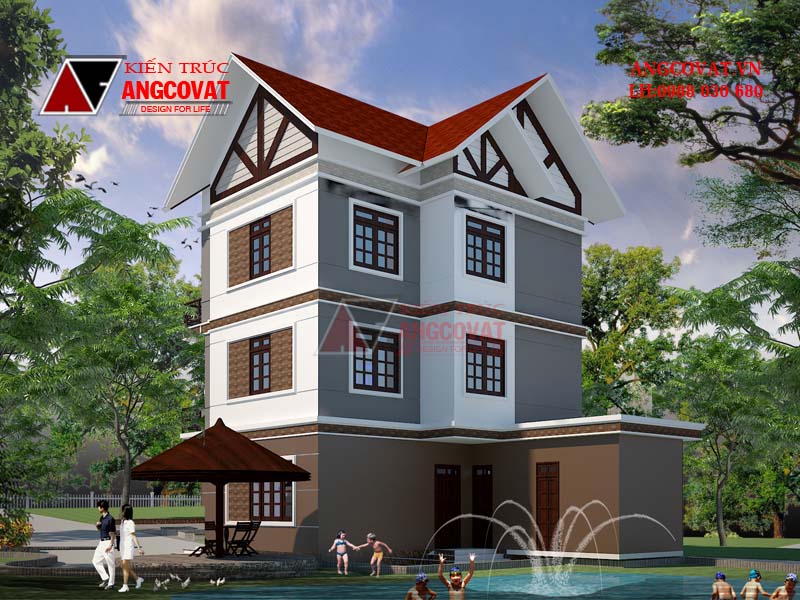 hình ảnh biệt thự mini 3 tầng 80m2