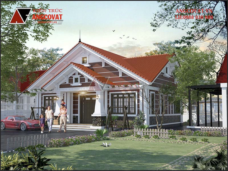 Phối cảnh view 1: Nhà cấp 4 130m2 3 phòng ngủ 1 phòng thờ của gia chủ tại Hà Nội