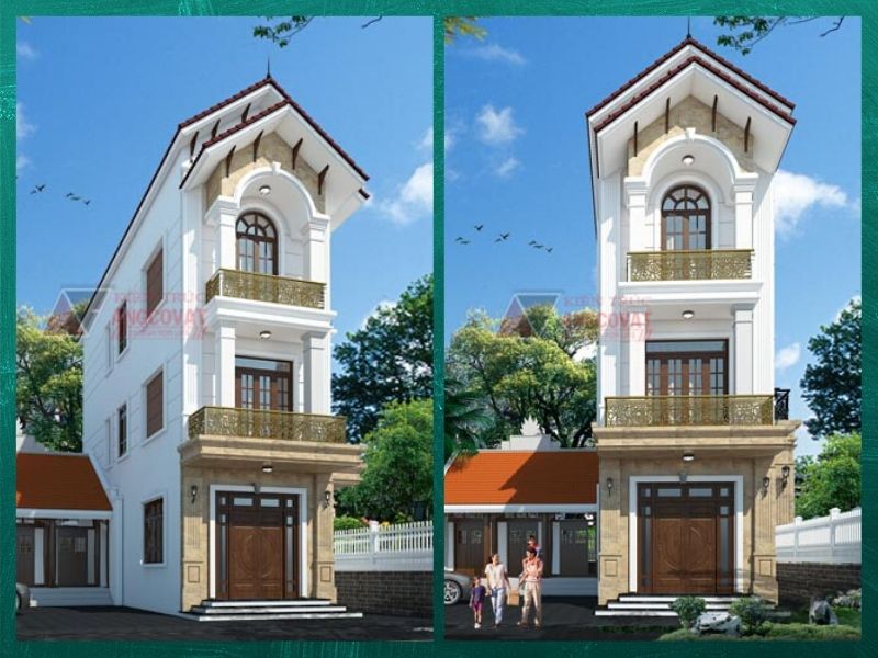 các mẫu kiến trúc nhà 3 tầng đẹp ở phố diện tích sàn 65m2
