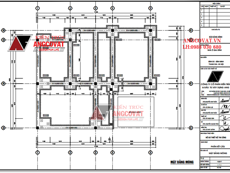 Thiết kế bản vẽ kết cấu móng cọc nhà dân chính xác đẹp