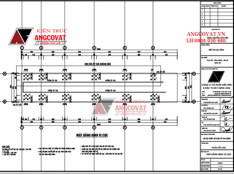 Thiết kế mẫu bản vẽ kết cấu móng cọc nhà dân dành cho mọi nhà